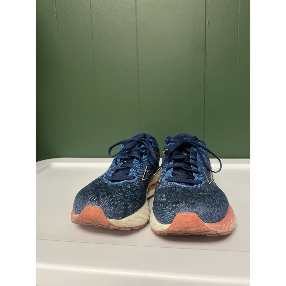 Mizuno Wave Rider 25 Women's Running Shoes Blue Pink Size 11.5 Athletic Sneakers